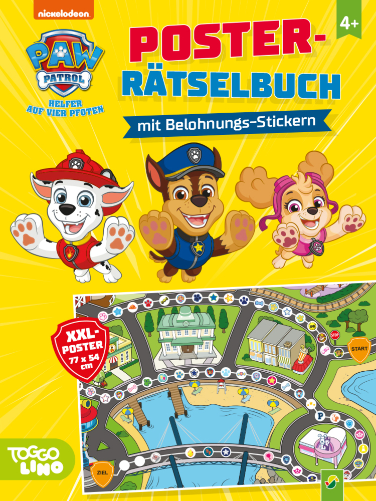 Schwager & Steinlein Verlag: PAW Patrol Poster-Rätselbuch mit Belohnungs-Stickern - Taschenbuch