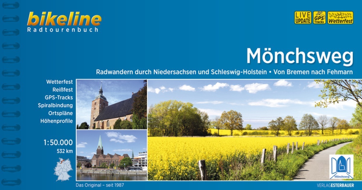 Bikeline Radtourenbuch Mönchsweg - Taschenbuch