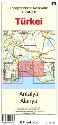 Jens Uwe Mollenhauer: Antalya - Alanya - Topographische Reisekarte 1:250.000 Türkei (Blatt 8)