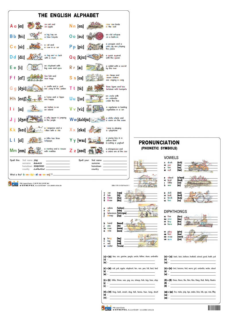 FIXI Englisch Alphabet LearnCard® bunt