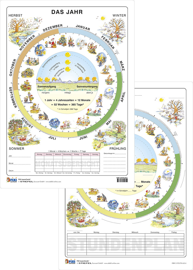 STIEFEL Lerntafel Das Jahr A4 bunt