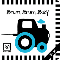 Agnieszka Sawczyn: Brum, Brum, Baby: Kontrastreiches Faltbuch für Babys · Kontrastbuch angepasst an Babyaugen · Schwarz Weiß Primärfarben Buch für Neugeborene · Mein erstes Bilderbuch · Montessori Buch