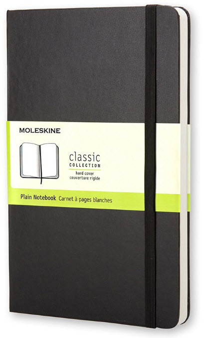 Moleskine Notizbuch, Large/A5,  Blanko, Hard Cover, Schwarz - gebunden