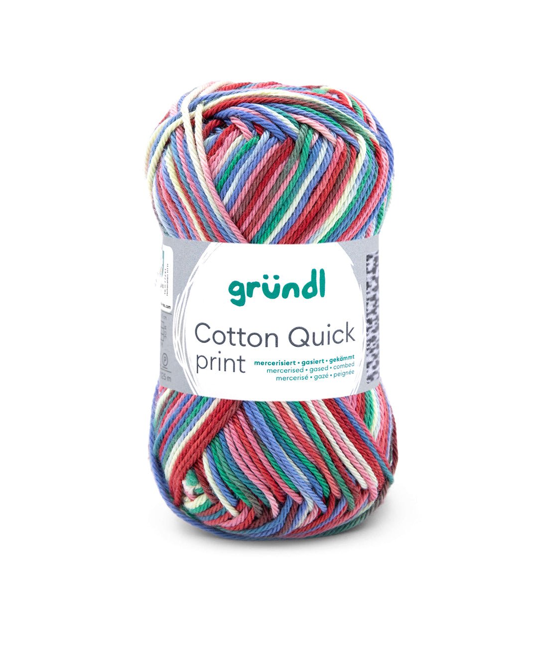 GRÜNDL Strickgarn Cotton Quick print rot/blau/gelb