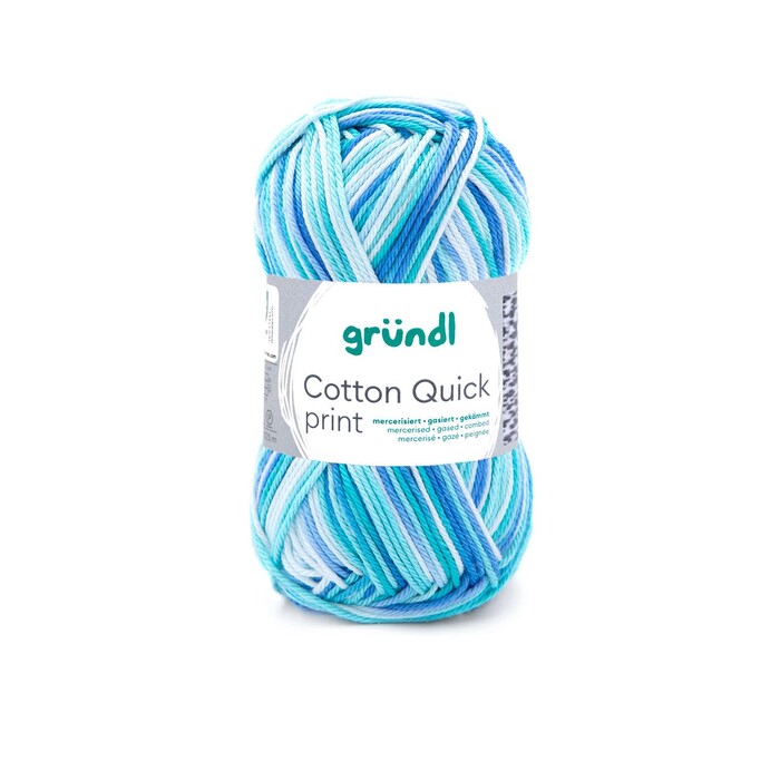 GRÜNDL Strickgarn Cotton Quick print aqua