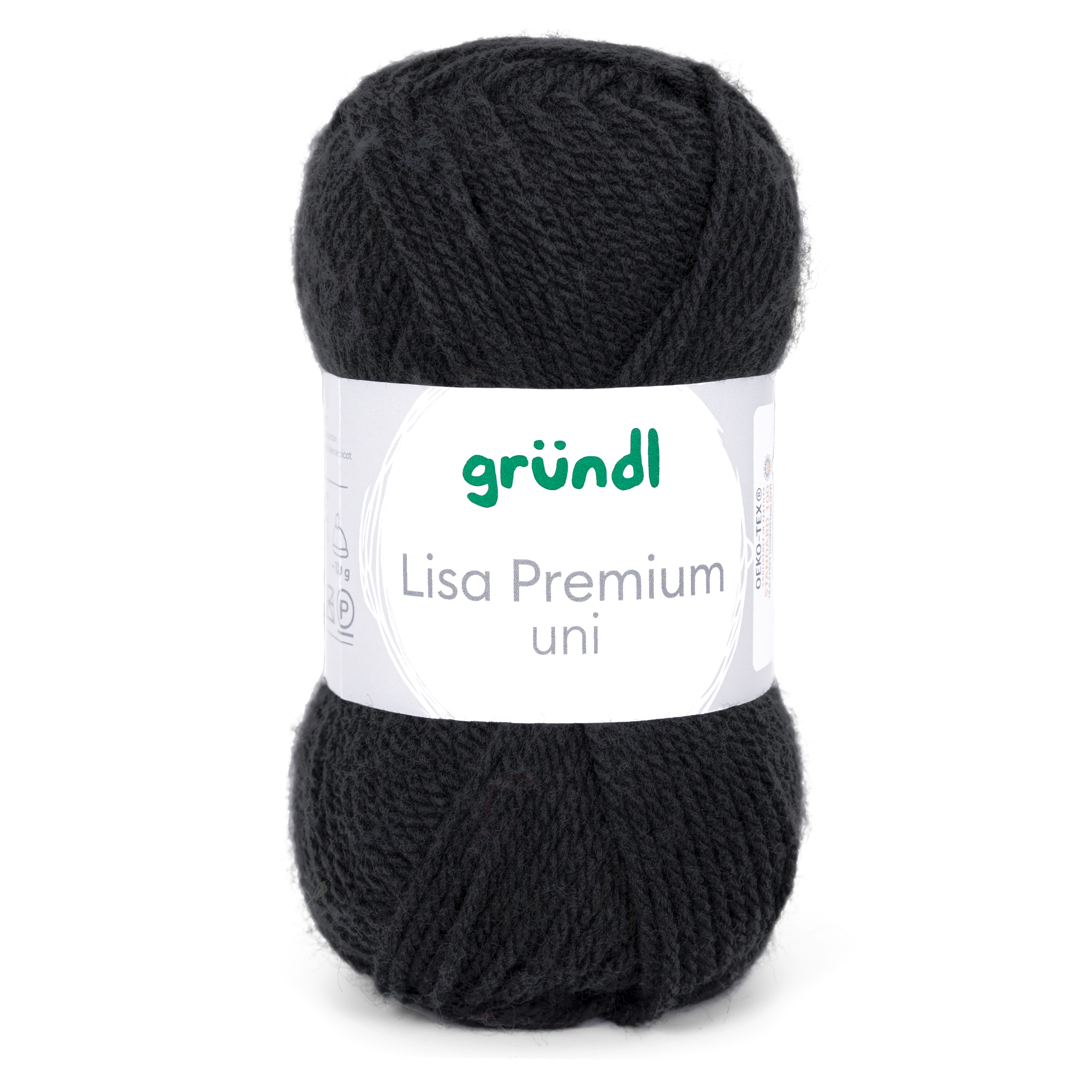 GRÜNDL Garn Lisa Uni 50g schwarz
