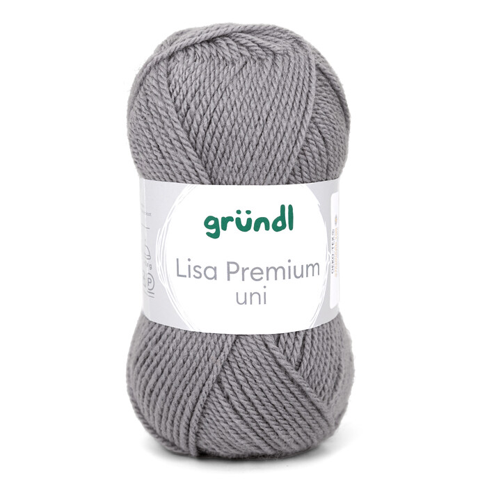 GRÜNDL Garn Lisa Uni 50g kieselgrau