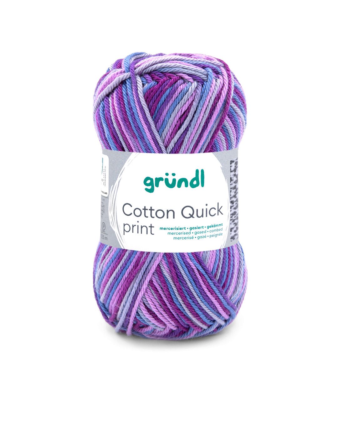 GRÜNDL Strickgarn Cotton Quick print aubergine