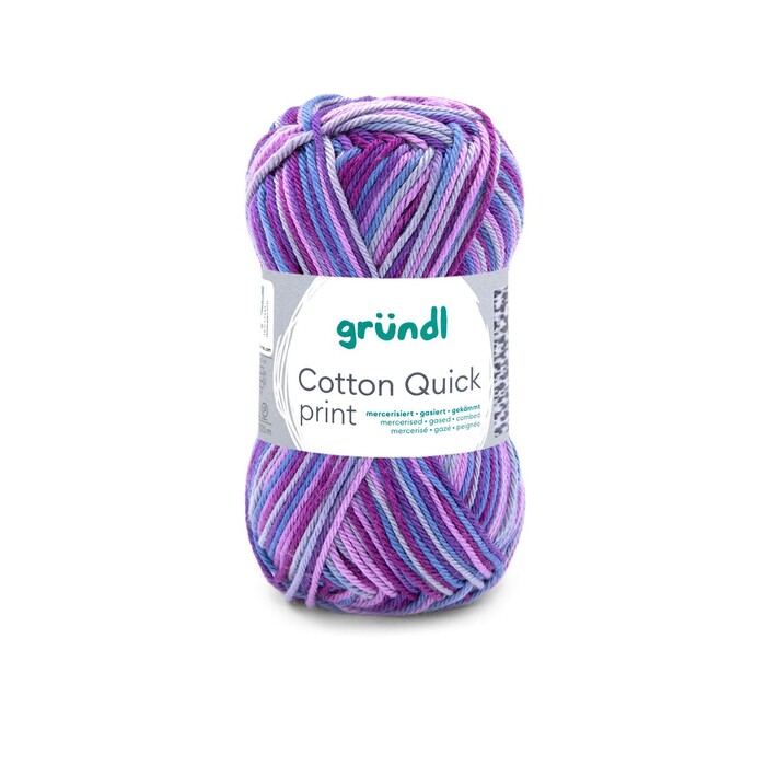 GRÜNDL Strickgarn Cotton Quick print aubergine