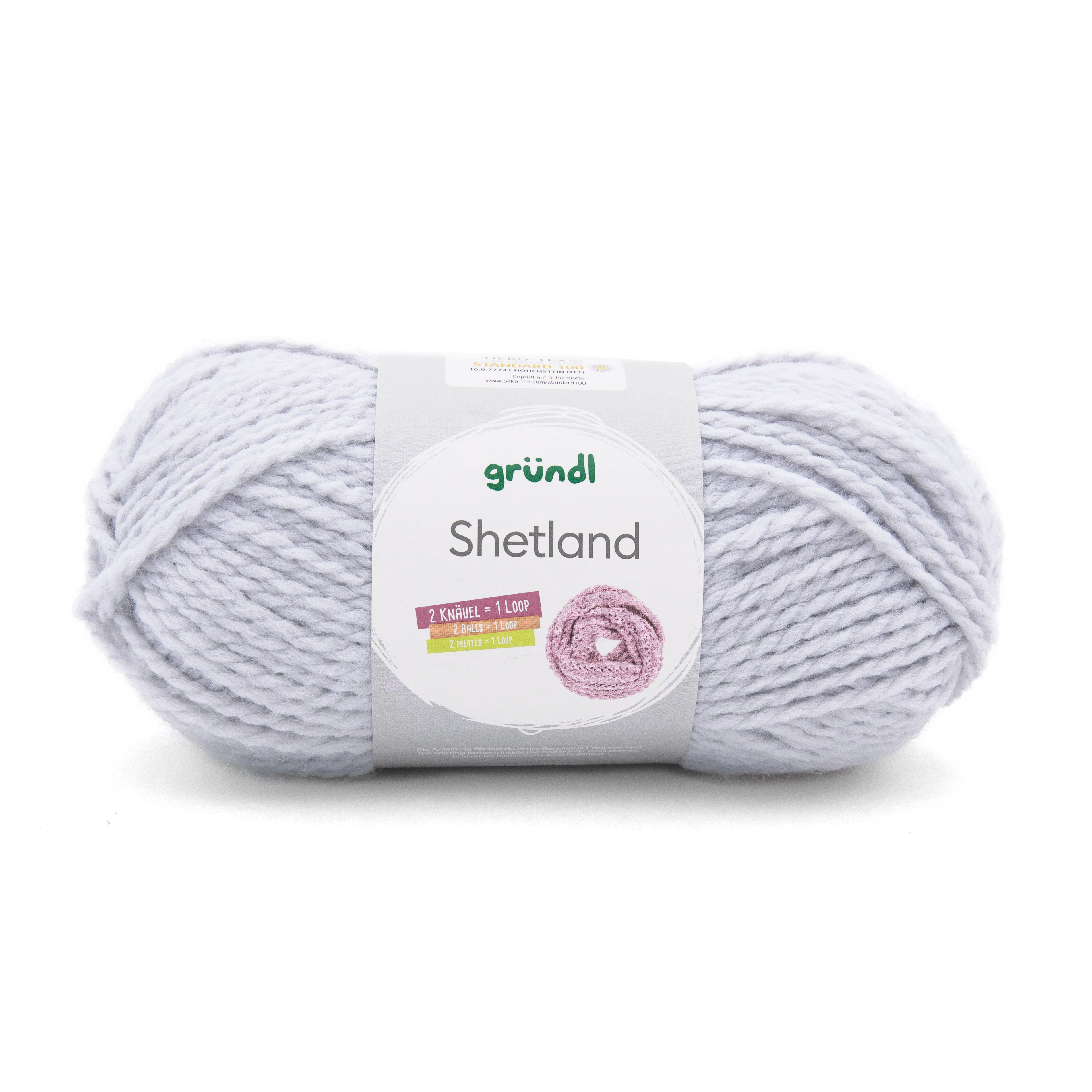 GRÜNDL Wolle Shetland 100g hellgrau melange
