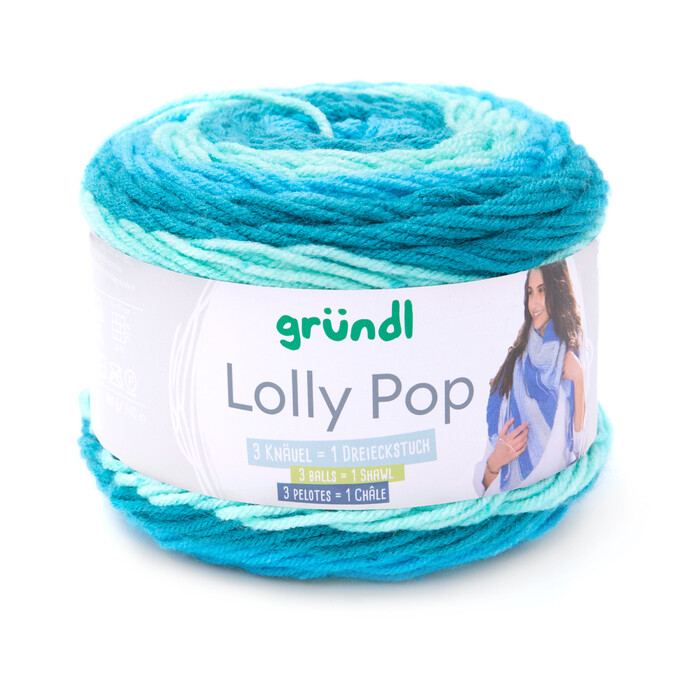 GRÜNDL Garn Lollypop 150 g hellblau/türkis