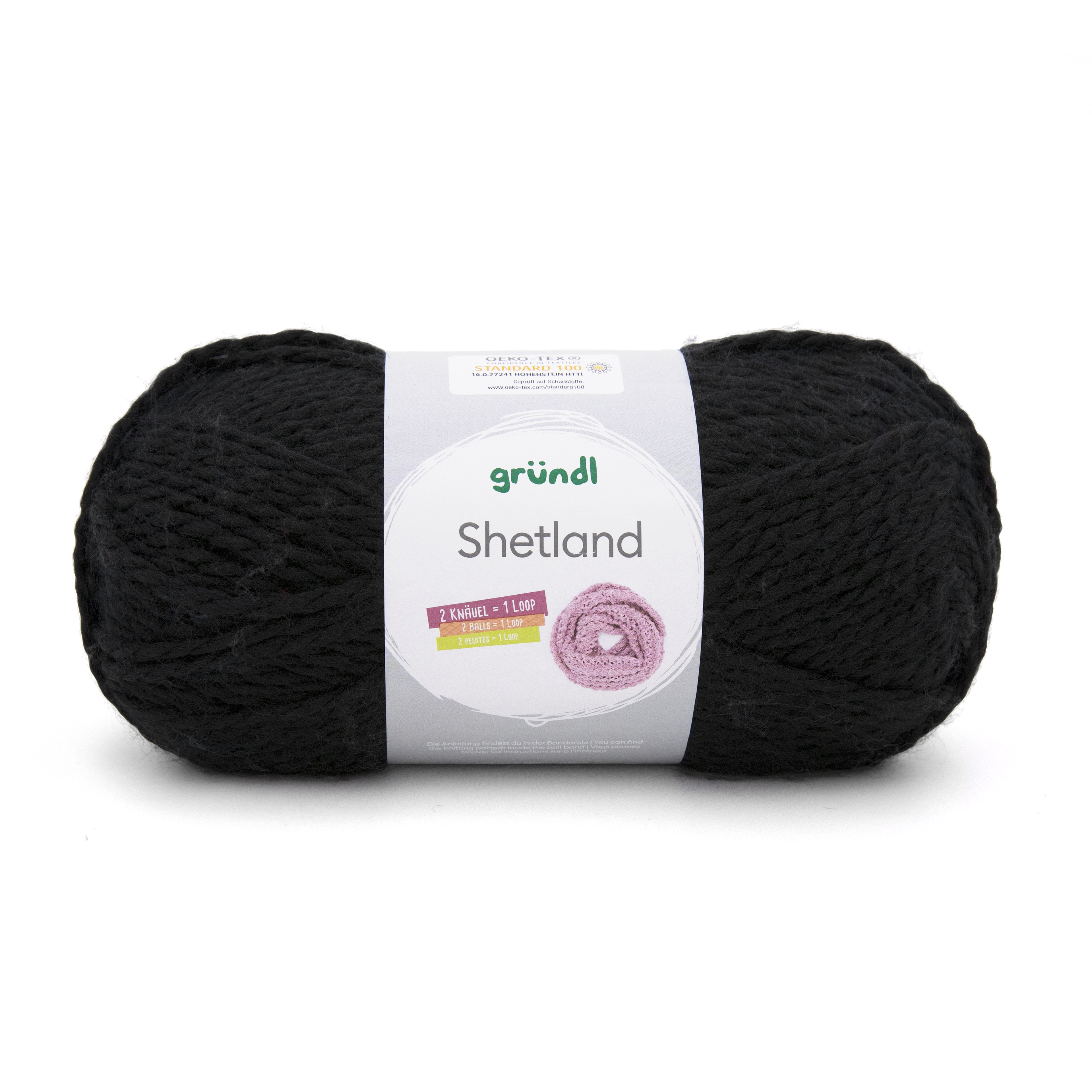GRÜNDL Wolle Shetland 100g schwarz