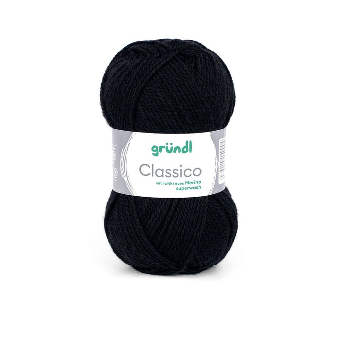 GRÜNDL Wolle Classico 50g schwarz