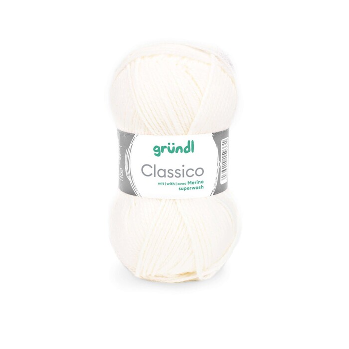 GRÜNDL Wolle Classico 50g weiß