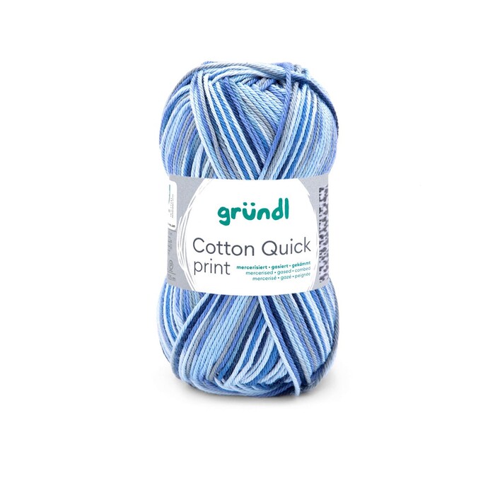 GRÜNDL Strickgarn Cotton Quick print blau