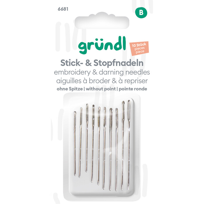 GRÜNDL Stick- und Stopfnadeln stumpf 10 Stück
