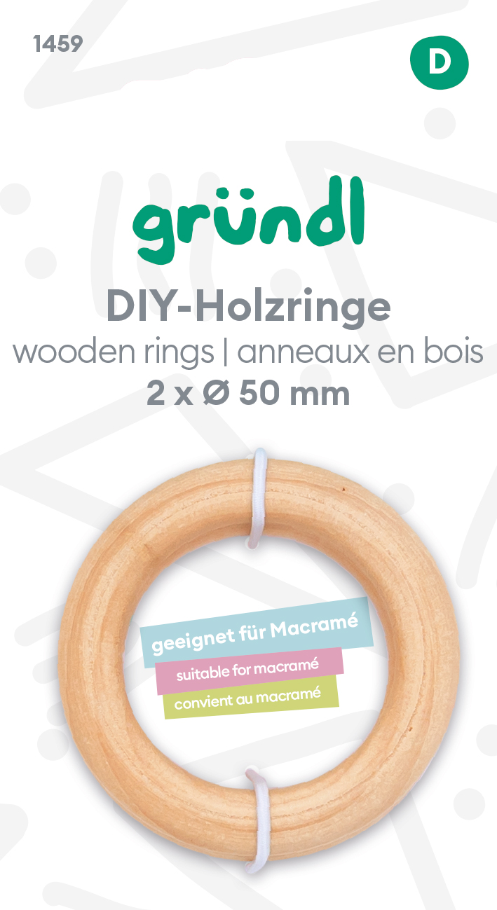 GRÜNDL DIY Holzringe Ø 50 mm 2 Stück braun