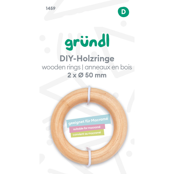 GRÜNDL DIY Holzringe Ø 50 mm 2 Stück braun