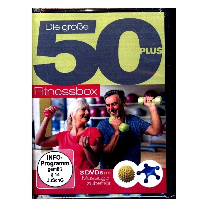 Die Große 50+ Fitnessbox mit Massagezubehör, 3 DVD - DVD