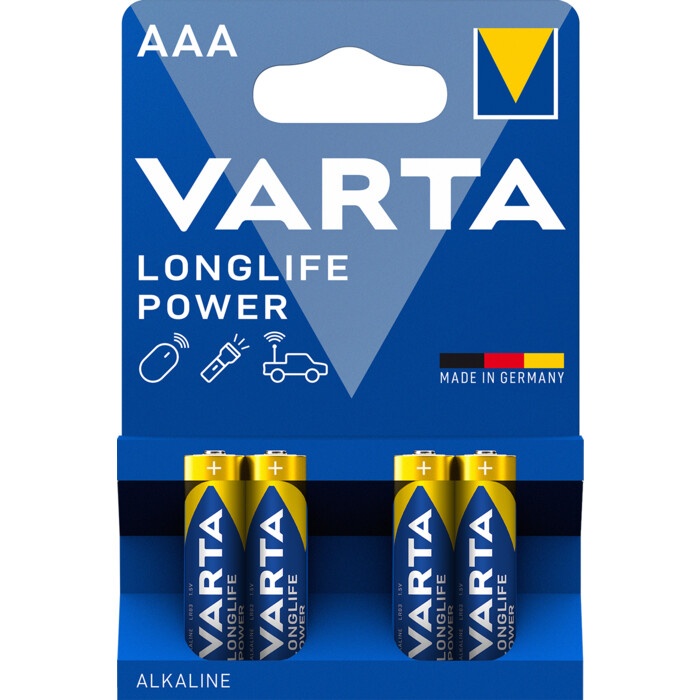 VARTA Micro AAA Batterie 4 Stück LONGLIFE Power