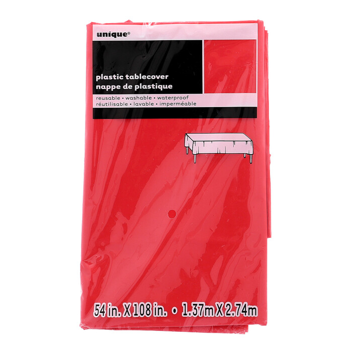 UNIQUE Tischtuch aus Kunststoff 1,37 x 2,74 m rot