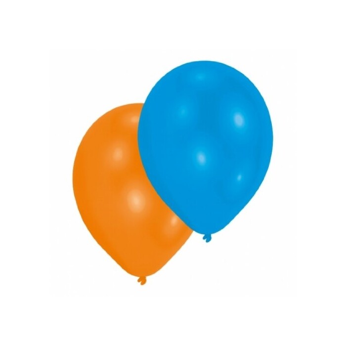 Ballon - Metallic, 10 Stück, orange/blau