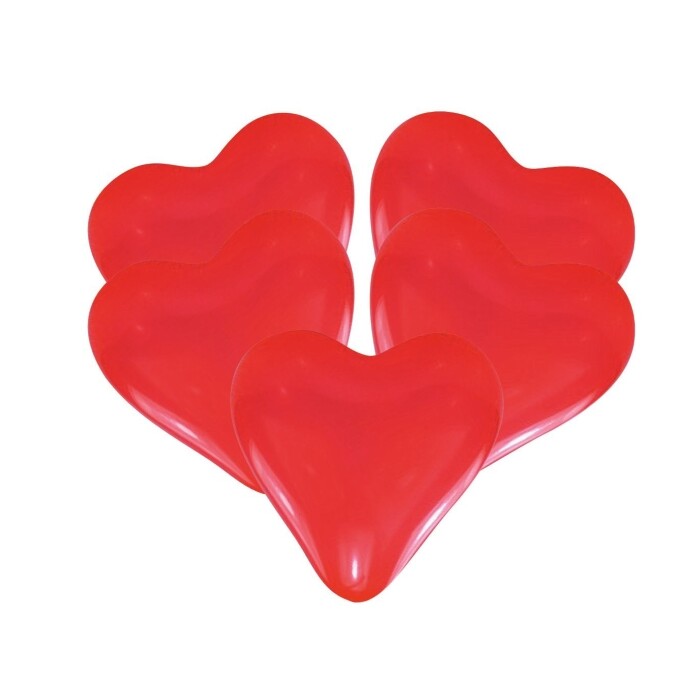 Herzballons, 5 Stück, rot