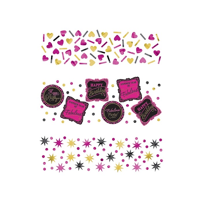 Streukonfetti - Born to be fabulous, 34g, pink / schwarz / gold