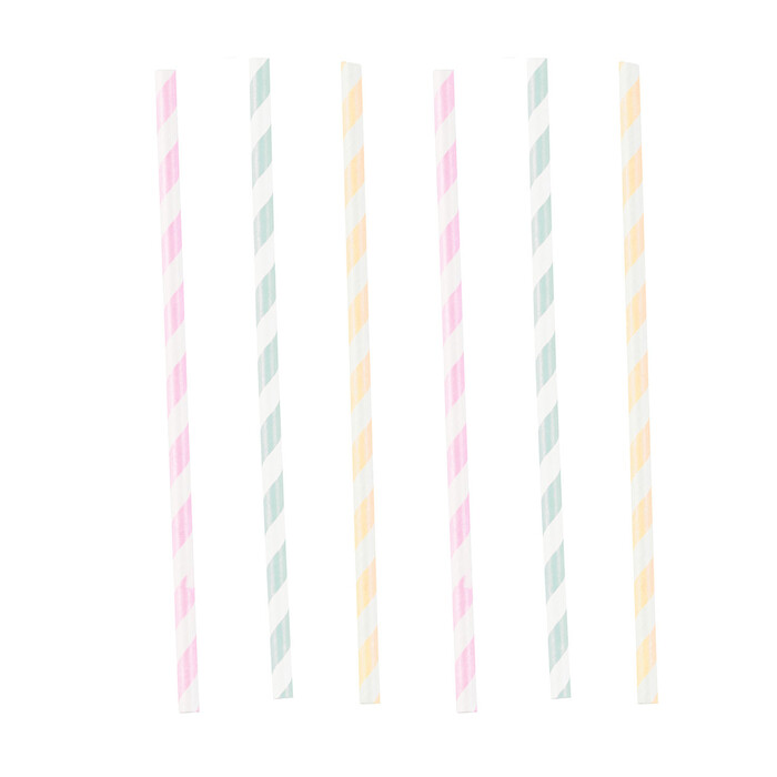 Papiertrinkhalme 19,7cm 12 Stück mehrere Farben