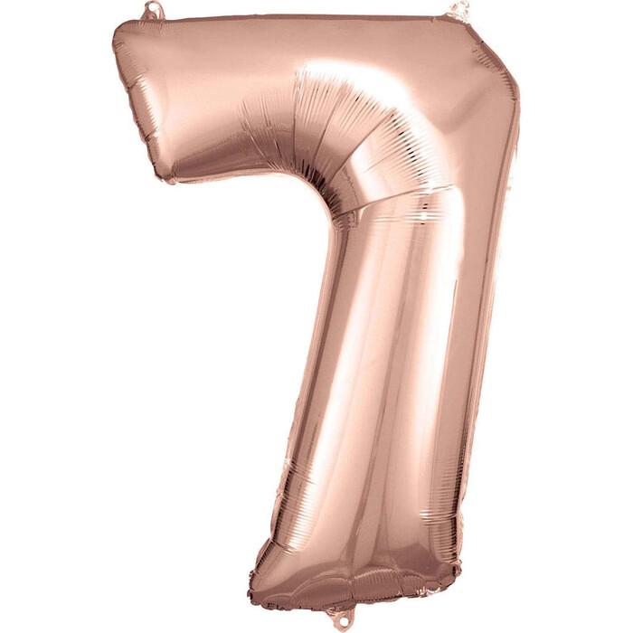 AMSCAN Riesen-Folienballon Zahl 7 58 x 88 cm rosé-gold