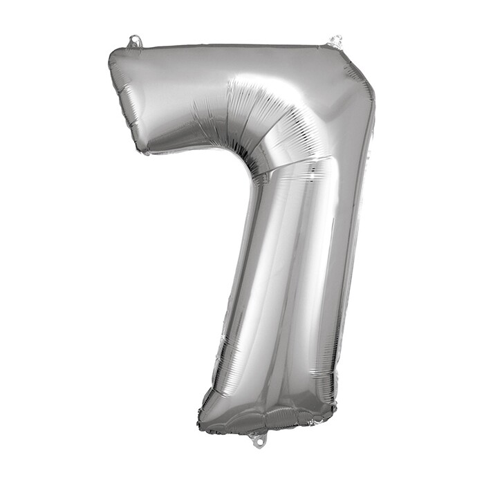 Folienballon Zahl 7 silber