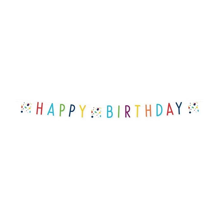 Amscan Partykette Konfetti Happy Birthday, 180 x 13,8 cm
