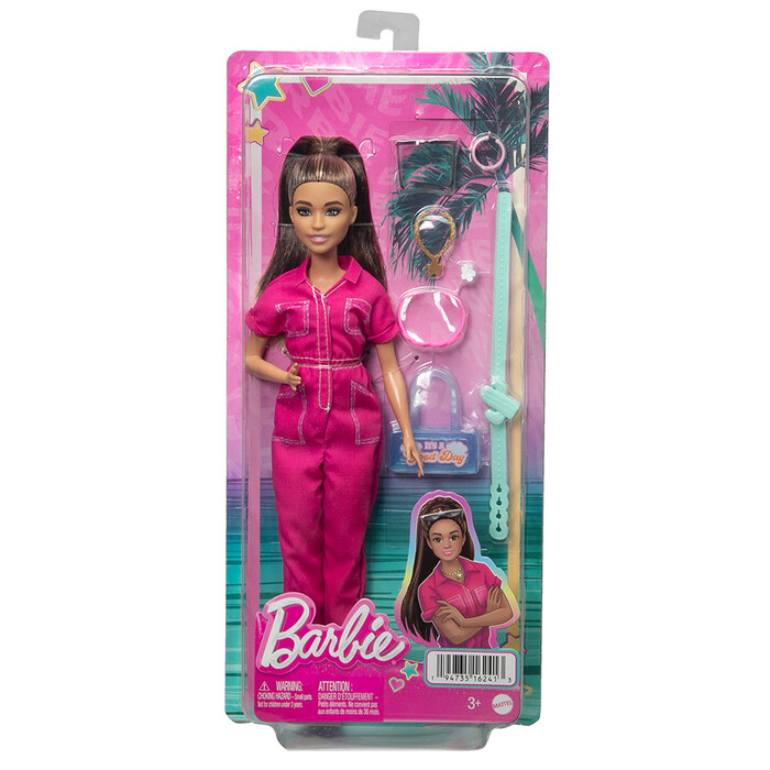 MATTEL Barbie in pinkem Overall bunt