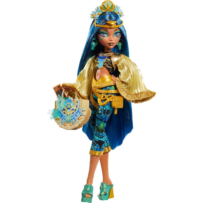 Monster High Monster Fest Puppe Cleo De Nile mit Glam Outfit & Festival Themed Accessoires bunt