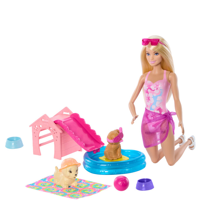 MATTEL Puppy Pool Party Aloha Blonde Barbie