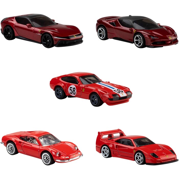 Mattel  Ferrari cars  Der 5er-Pack Hot Wheels Ferrari Serie / Geschenkset - Image 13