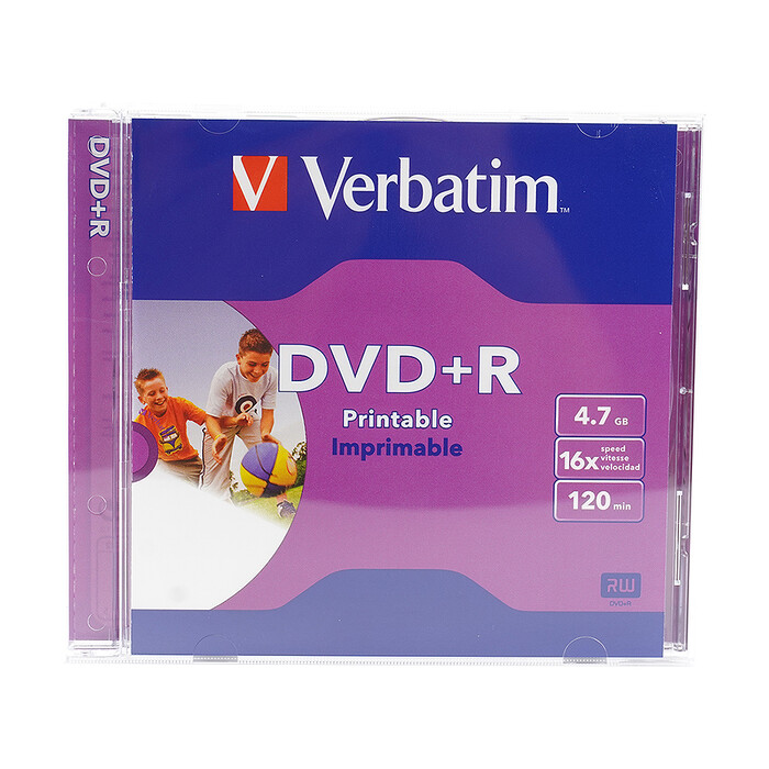VERBATIM DVD+R AZO 4.7GB 16x 1er Jewel Case bedruckbar