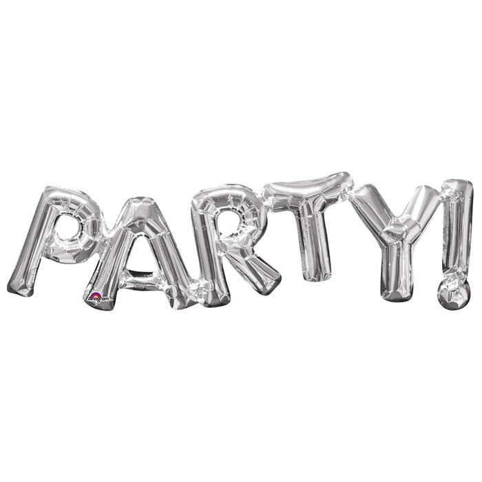 Ballon Schriftzug Party silber
