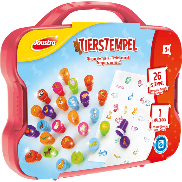 Stempel-Set im Koffer Tiere bunt