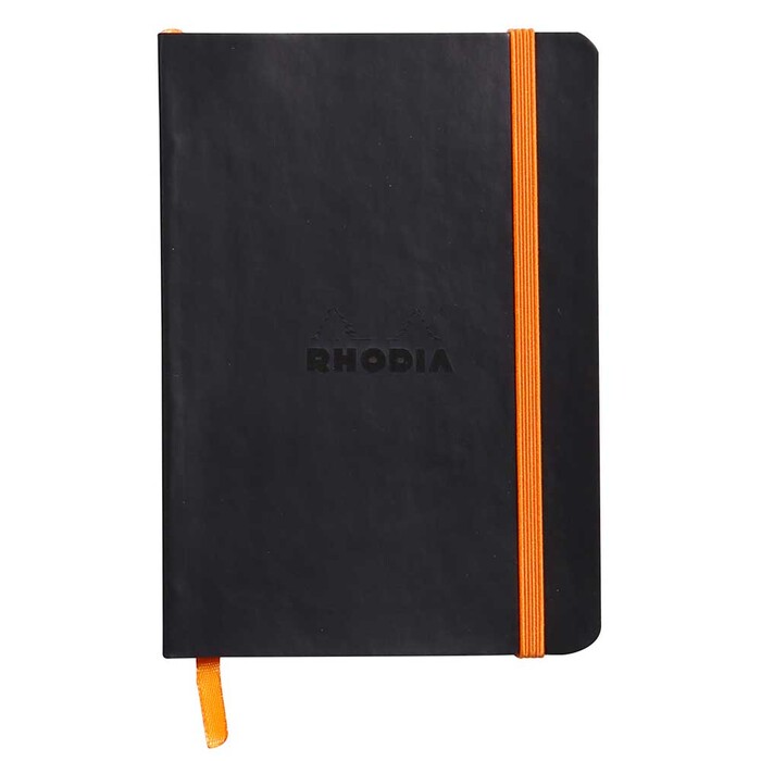 RHODIA Notizbuch Rhodiarama flexi A6 72 Blatt liniert schwarz