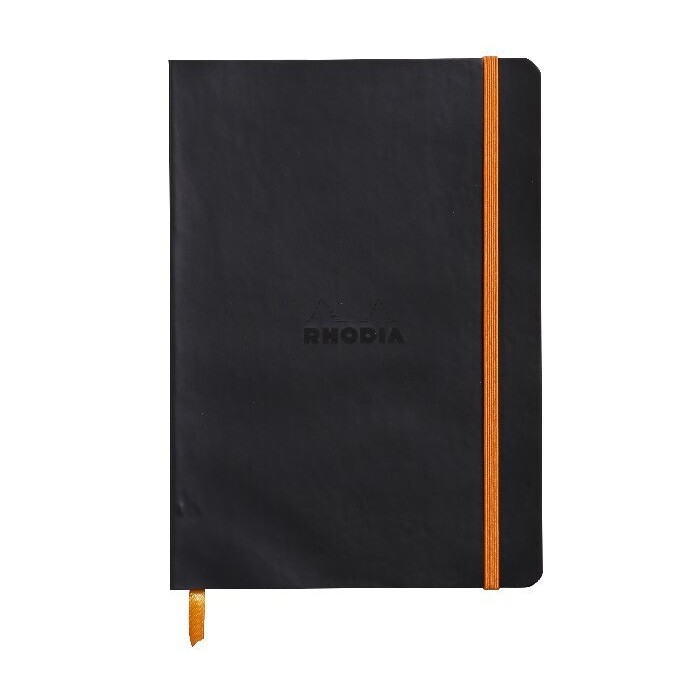 RHODIA Notizbuch Rhodiarama flexi A5 80 Blatt liniert schwarz