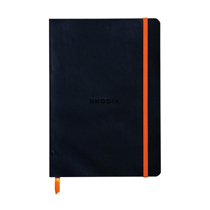 RHODIA Notizbuch mit Gummizug & Punkte-Raster A5 schwarz