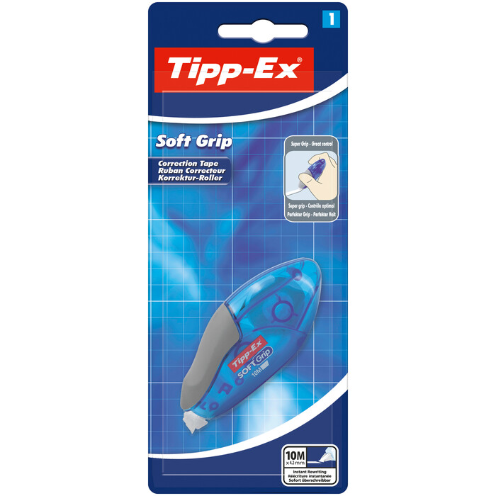 TIPP-EX Korrekturroller Soft Grip 4,2 mm x 10 m blau