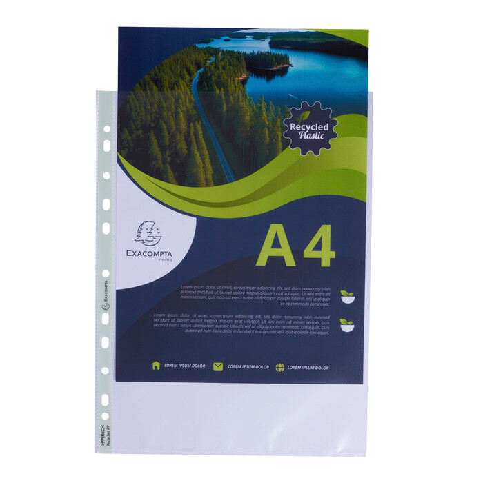 EXACOMPTA Klarsichthülle A4 60 mµ Recycling 100 Stück transparent
