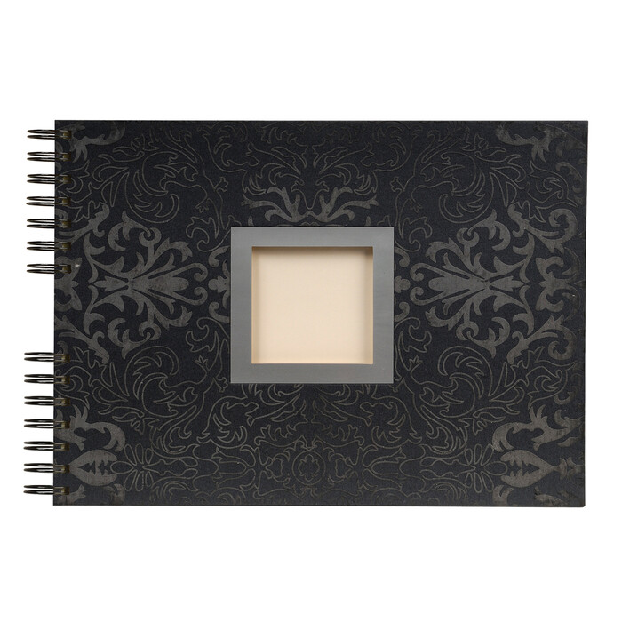 Gäste- und Hochzeitsbuch Kaschmir 32 x 22 cm schwarz