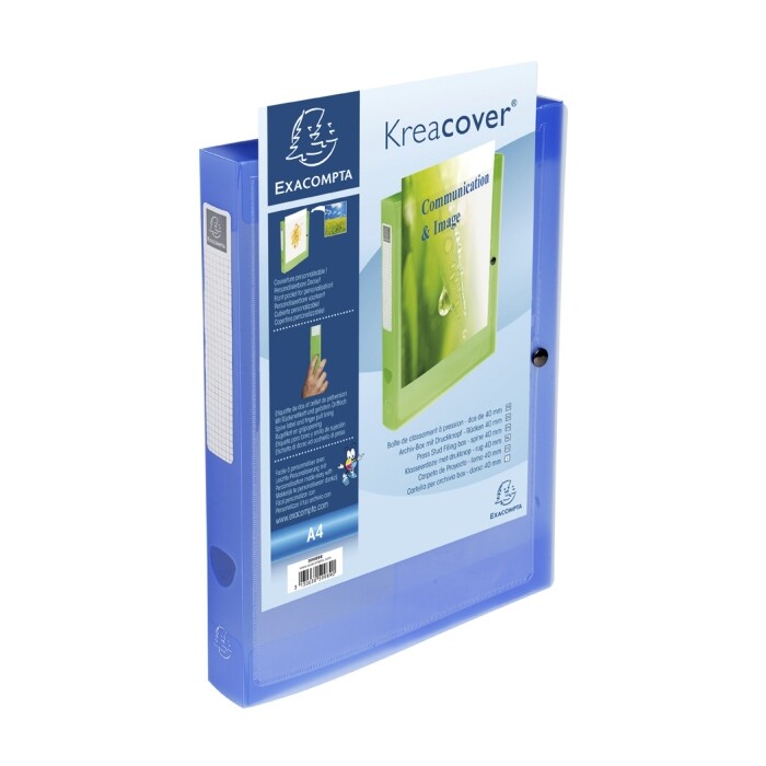 Heftbox Kreacover mit Einschub, 40mm, blau