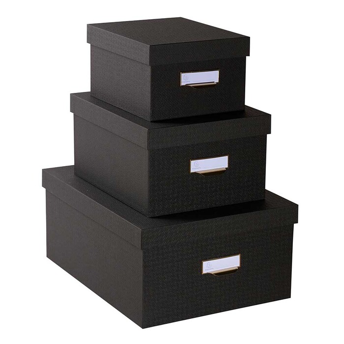 EXACOMPTA Aufbewahrungsboxen 3er-Set Office By Me schwarz