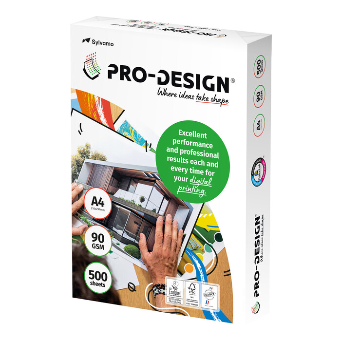 PRO DESIGN Farblaserpapier A4 90 g/m² 500 Blatt weiß