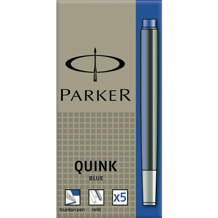 PARKER Tintenpatronen Quink 5 Stück blau