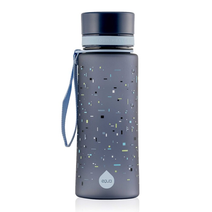 EQUA Trinkflasche Pixel aus Tritan BPA-frei 600 ml blau